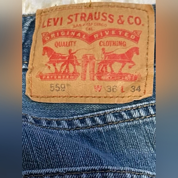 LEVI'S 559 Regular Fit Straight Leg Medium Wash Mens Denim Jean Sz. 36x34 - Picture 6 of 7